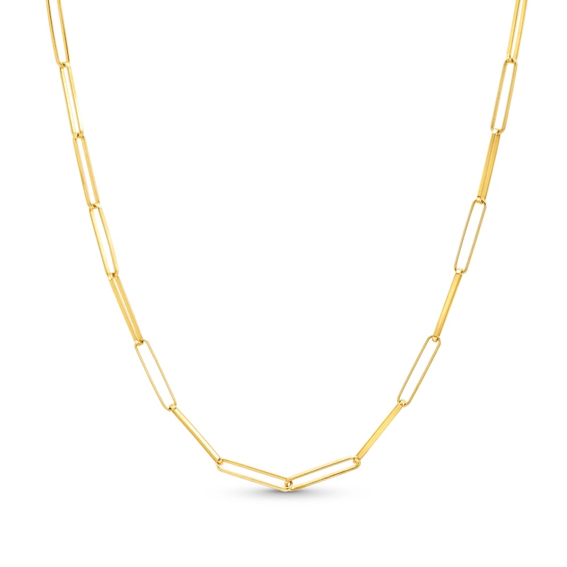 Main Image 1 of 2.0mm Paper Clip Chain Necklace in Solid 14K Gold - 20"
