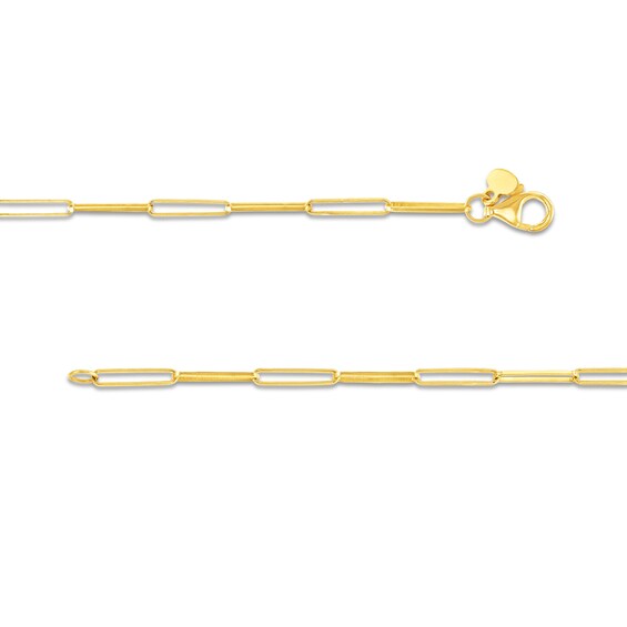 2.0mm Paper Clip Chain Necklace in Solid 14K Gold - 20"