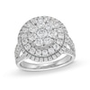 Thumbnail Image 1 of 2 CT. T.W. Multi-Diamond Triple Row Split Shank Ring in 10K White Gold