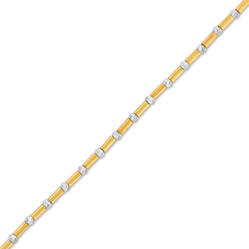 Oro Diamante™ Beaded Strand Bracelet in 14K Two-Tone Gold - 8.0"