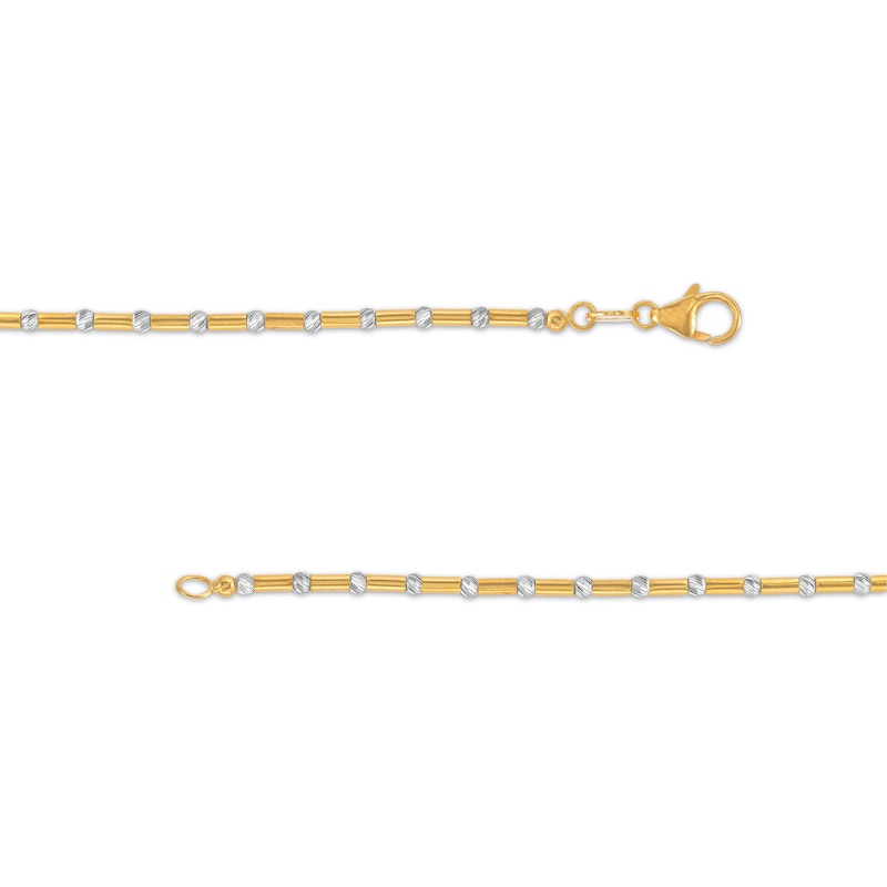 Oro Diamante™ Beaded Strand Bracelet in 14K Two-Tone Gold - 8.0"