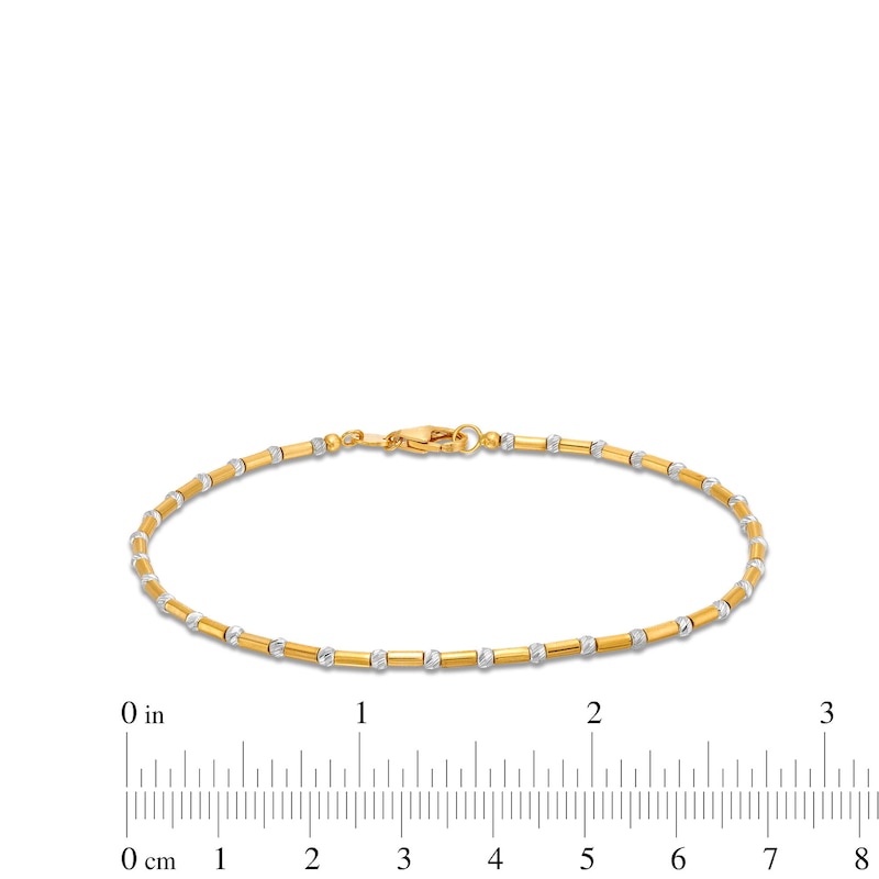 Main Image 4 of Oro Diamante™ Beaded Strand Bracelet in 14K Two-Tone Gold - 8.0"