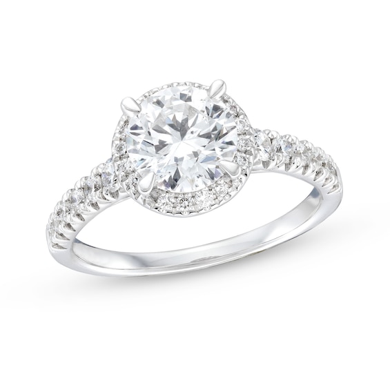 2 CT. T.w. Certified Lab-Grown Diamond Frame Engagement Ring in 14K White Gold (F/Si2)