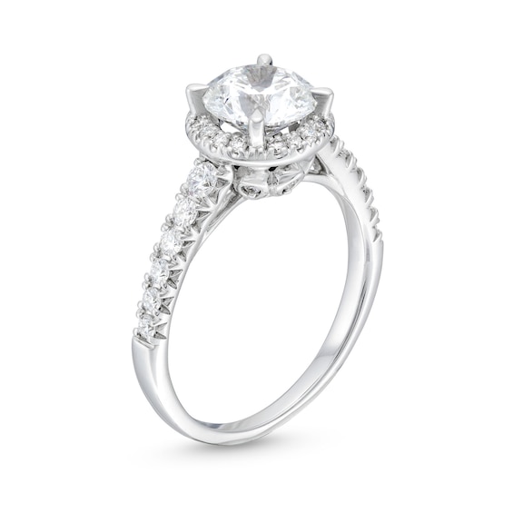 2 CT. T.w. Certified Lab-Grown Diamond Frame Engagement Ring in 14K White Gold (F/Si2)