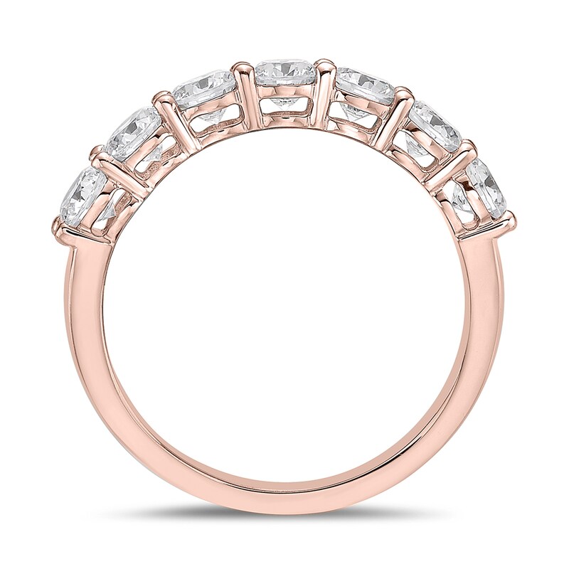 Main Image 3 of 1-1/4 CT. T.W. Diamond Seven Stone Band in 10K Rose Gold (I/I2)