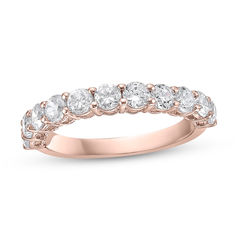 Main Image 1 of 1-1/4 CT. T.W. Diamond Eleven Stone Band in 10K Rose Gold (I/I2)
