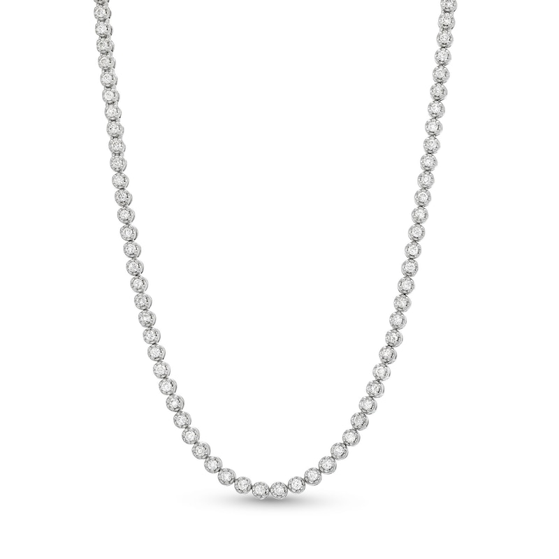 3 CT. T.W. Certified Lab-Created Diamond Tennis Necklace in 10K White Gold (I/I1)