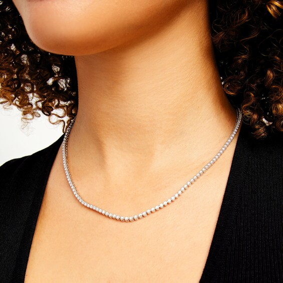 3 CT. T.w. Certified Lab-Grown Diamond Tennis Necklace in 10K White Gold (I/I1)