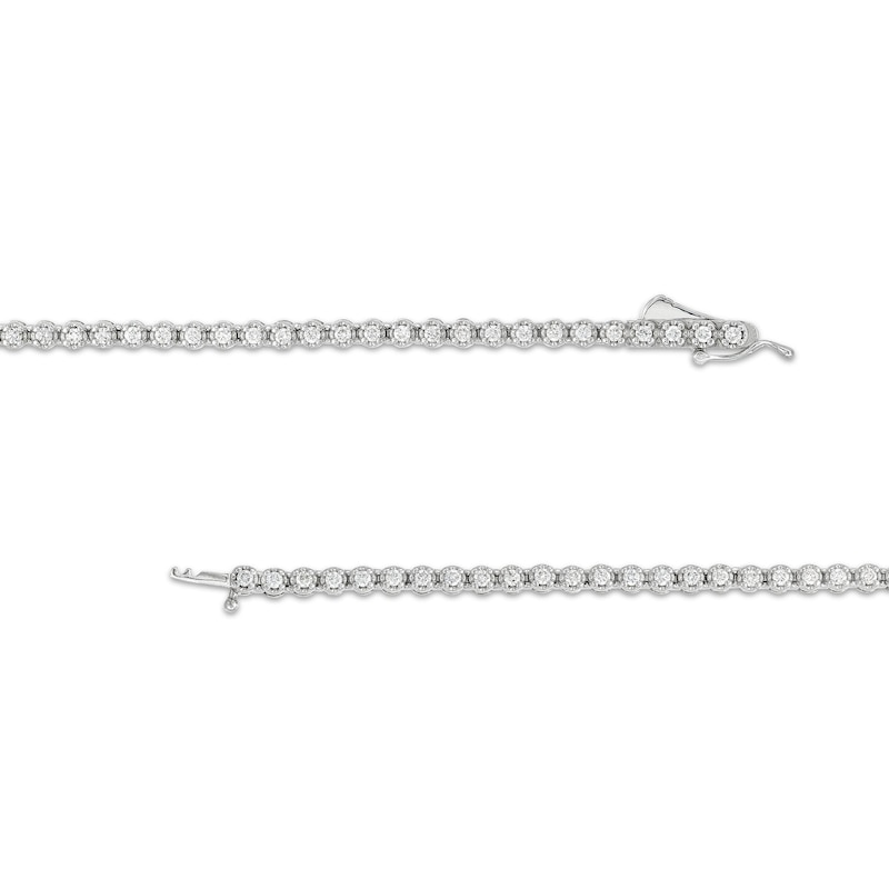 3 CT. T.W. Certified Lab-Created Diamond Tennis Necklace in 10K White Gold (I/I1)