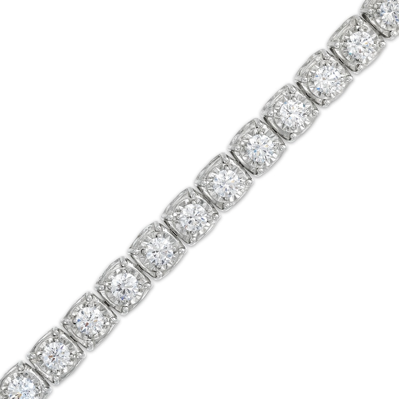 10 CT. T.W. Certified Lab-Created Diamond Cushion Tennis-Style Bracelet in 10K White Gold (I/I1)