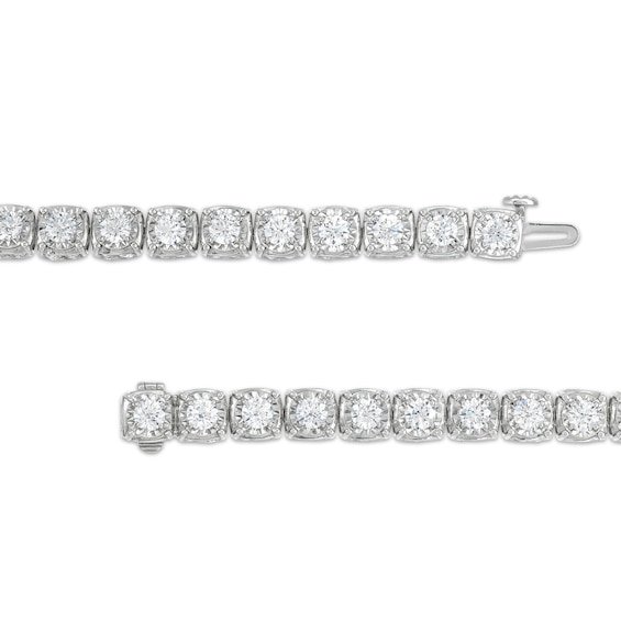 10 CT. T.w. Certified Lab-Grown Diamond Cushion Tennis-Style Bracelet in 10K White Gold (I/I1)