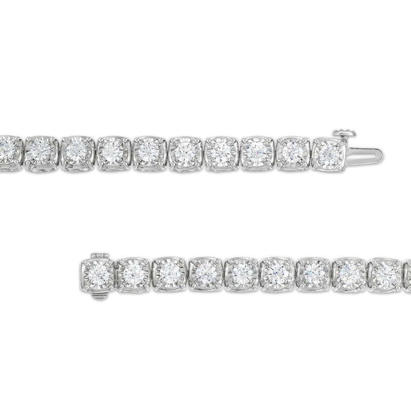 10 CT. T.W. Certified Lab-Created Diamond Cushion Tennis-Style Bracelet in 10K White Gold (I/I1)