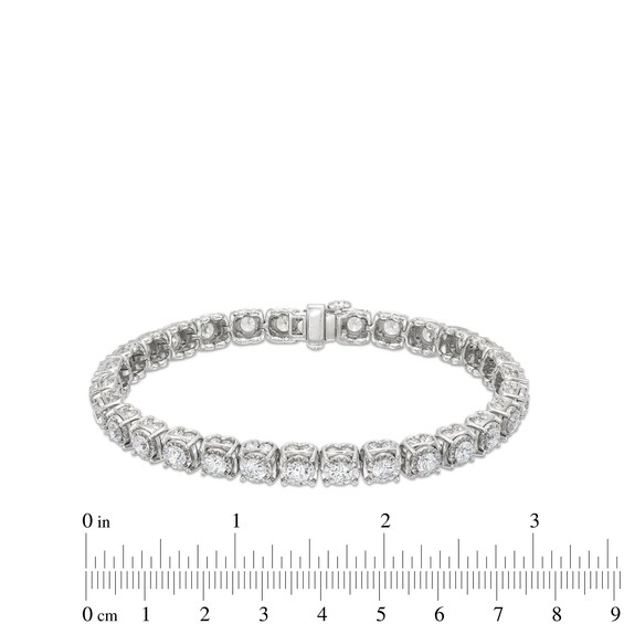 10 CT. T.w. Certified Lab-Grown Diamond Cushion Tennis-Style Bracelet in 10K White Gold (I/I1)