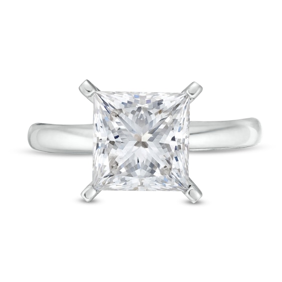 3 CT. Princess-Cut Certified Lab-Grown Diamond Solitaire Engagement Ring in 14K White Gold (I/Si2)