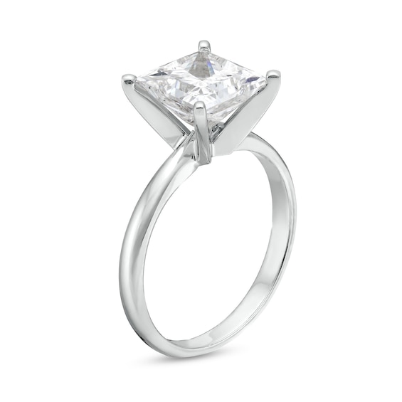 3 CT. Princess-Cut Certified Lab-Grown Diamond Solitaire Engagement Ring in 14K White Gold (I/Si2)