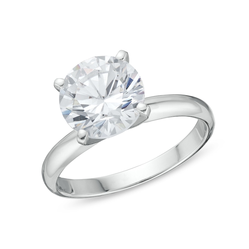 3Ct Round Lab-Created Diamond Solitaire Engagement Ring 14K White