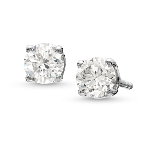 1/3 CT. T.w. Certified Lab-Created Diamond Solitaire Stud Earrings in 10K White Gold (I/Si2)