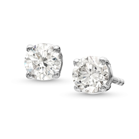 1/3 CT. T.w. Certified Lab-Grown Diamond Solitaire Stud Earrings in 10K White Gold (I/Si2)