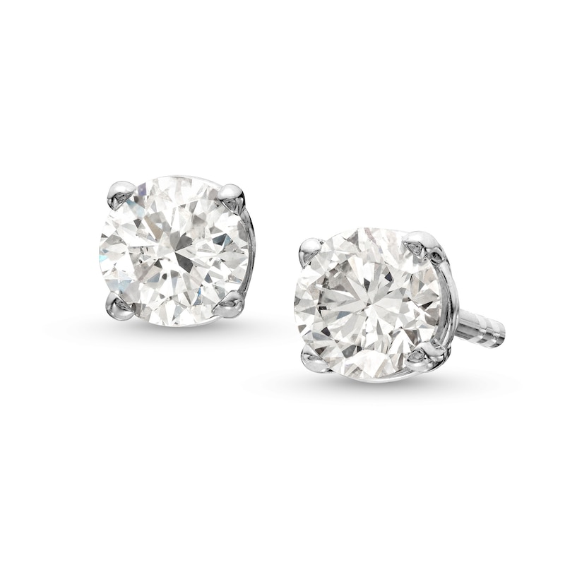 Main Image 1 of 1/3 CT. T.W. Certified Lab-Grown Diamond Solitaire Stud Earrings in 10K White Gold (I/SI2)