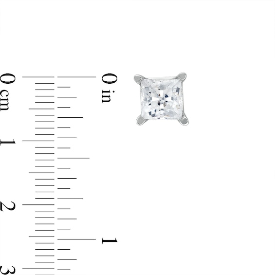 1/3 CT. T.w. Princess-Cut Certified Lab-Grown Diamond Solitaire Stud Earrings in 10K White Gold (I/Si2)