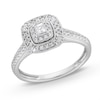 Thumbnail Image 1 of 3/8 CT. T.W. Princess-Cut Diamond Double Cushion Frame Vintage-Style Engagement Ring in Sterling Silver