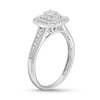 Thumbnail Image 3 of 3/8 CT. T.W. Princess-Cut Diamond Double Cushion Frame Vintage-Style Engagement Ring in Sterling Silver