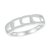 Thumbnail Image 1 of 1/4 CT. T.W. Diamond Sideways Paperclip Stack Ring in Sterling Silver