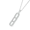 Thumbnail Image 2 of 1/5 CT. T.W. Diamond Linear Paperclip Stack Pendant in Sterling Silver