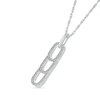 Thumbnail Image 2 of 1/5 CT. T.W. Diamond Linear Paperclip Stack Pendant in Sterling Silver