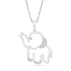Thumbnail Image 1 of 1/10 CT. T.W. Diamond Chubby Elephant Pendant in Sterling Silver