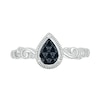 Thumbnail Image 2 of 1/6 CT. T.W. Pear Black Multi-Diamond Teardrop and Scrollwork Ring in Sterling Silver