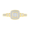 Thumbnail Image 2 of 1/5 CT. T.W. Quad Diamond Cushion Frame Collar Ring in Sterling Silver with 10K Gold Plate