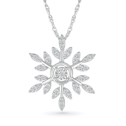 1/5 CT. T.W. Diamond Branch Snowflake Pendant in Sterling Silver