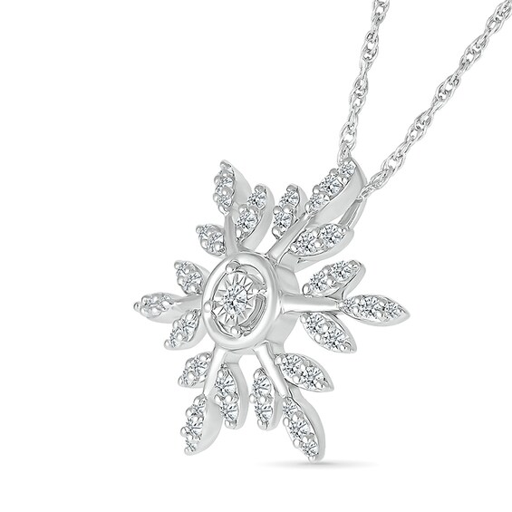 1/5 CT. T.w. Diamond Branch Snowflake Pendant in Sterling Silver