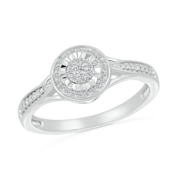 1/8 CT. T.w. Diamond Frame Ring in Sterling Silver