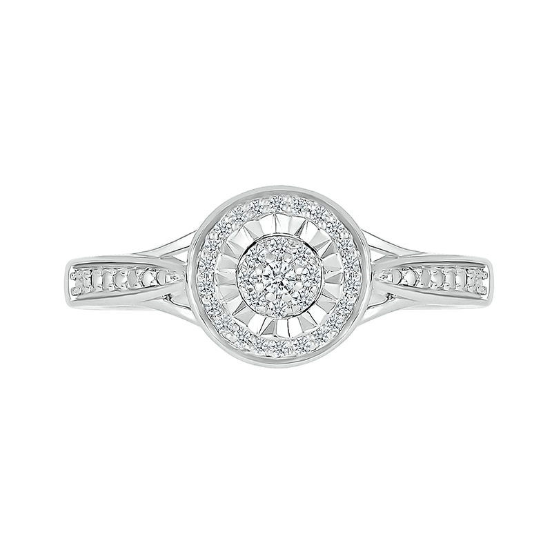 Main Image 2 of 1/8 CT. T.W. Diamond Frame Ring in Sterling Silver