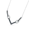 Thumbnail Image 2 of 1/3 CT. T.W. Black and White Diamond Paperclip Chevron Necklace in Sterling Silver