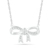 Thumbnail Image 1 of 1/15 CT. T.W. Diamond Bow Necklace in Sterling Silver