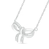 Thumbnail Image 2 of 1/15 CT. T.W. Diamond Bow Necklace in Sterling Silver