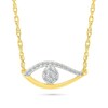 Thumbnail Image 1 of 1/10 CT. T.W. Multi-Diamond Evil Eye Necklace in Sterling Silver with 10K Gold Plate