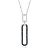 Thumbnail Image 1 of 1/5 CT. T.W. Black and White Diamond Elongated Paperclip Pendant in Sterling Silver