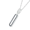 Thumbnail Image 2 of 1/5 CT. T.W. Black and White Diamond Elongated Paperclip Pendant in Sterling Silver