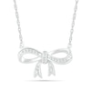 Thumbnail Image 1 of 1/15 CT. T.W. Diamond Bow Necklace in Sterling Silver