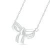 Thumbnail Image 2 of 1/15 CT. T.W. Diamond Bow Necklace in Sterling Silver