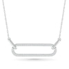 Thumbnail Image 1 of 1/6 CT. T.W. Diamond Single Paperclip Necklace in Sterling Silver
