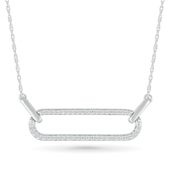 1/6 CT. T.w. Diamond Single Paperclip Necklace in Sterling Silver