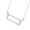 Thumbnail Image 2 of 1/6 CT. T.W. Diamond Single Paperclip Necklace in Sterling Silver