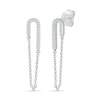 Thumbnail Image 1 of 1/8 CT. T.W. Diamond Half Paperclip Chain Drop Earrings in Sterling Silver