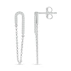 Thumbnail Image 2 of 1/8 CT. T.W. Diamond Half Paperclip Chain Drop Earrings in Sterling Silver