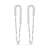 Thumbnail Image 3 of 1/8 CT. T.W. Diamond Half Paperclip Chain Drop Earrings in Sterling Silver